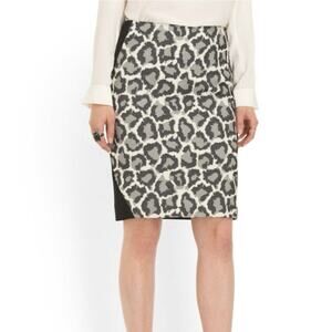Diane Von Furstenburg Emma skirt in Black/Leopard Print SZ 10